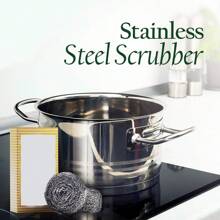 4pcs/12pcs Stainless Steel Scrubber - Rust-Resistant, Scrubber, Easily Cleans Dishes, Pans And Ovens, Multi-Purpose Use, Cleans Up Stubborn Yuko Messes