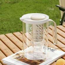 1pc Juice Pitcher, Cold Brew Pitcher, PET Iced Water Pitcher, Minimalist Large Capacity Transparent Cold Water Pitcher, Suitable For Home Use - Multicolor - View 5