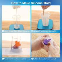 [Fast-Curing Silicone Mold Kit] 16oz/32oz Fast-Curing Liquid Rubber DIY Silicone Mold Kit - 1:1 Mixing Ratio For Casting Resin, Candles & Soaps - 250g/16oz - 查看 5