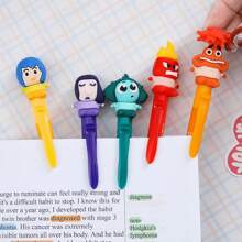 Sanrio 1-9pcs/(Random Style) Brain Agent Team Typesetting Agent Erasable Neutral Pen Cartoon Eraser Crystal Blue Pressure Pen Learning Stationery Supplies Back To School