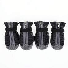 Set de 4 zapatos para perro, botas de nieve para perro y protectores de patas, para suelo caliente de verano, anti-suciedad, senderismo al aire libre, piso duro antideslizante en interiores, adecuado para suelo caliente de invierno, días lluviosos con suelas antideslizantes