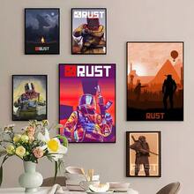 1 幅/3 幅画墙艺术海报现代游戏现代 RUST 生存游戏动漫海报粘贴房间酒吧咖啡店可爱房间装饰无框/带框油画艺术 - 彩色 - 查看 7