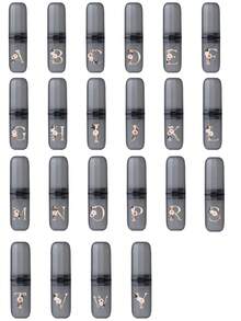 Hộp đựng bàn chải đánh răng di động A-Z với chữ và hoa vàng, giữ bàn chải đánh răng của bạn sạch sẽ mọi lúc, mọi nơi! Cốc đựng bàn chải đánh răng đa năng, Hộp đựng bàn chải đánh răng du lịch, Vỏ bọc cốc đựng bàn chải đánh răng di động - màu đen - Xem 2