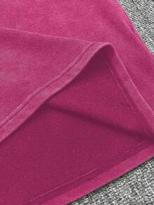 Men's Dark Color Casual Vintage Washed Crew Neck Top - Pink - View 3