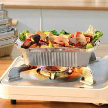 Disposable Aluminum Foil Tin Foil Tray Disposable Food Container Aluminum Foil Takeaway Box For Packaging, Baking  Roasting