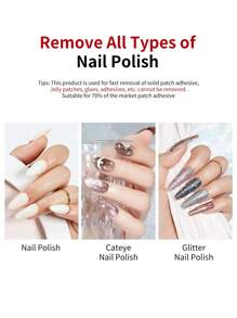 RS NAIL Removedor de gel de uñas para uñas postizas de 120ml, fácil de remover, gel de uñas sólido sin acetona, con esponja práctica y rápida, sin desperdicio, no daña las uñas, removedor profesional para uñas postizas