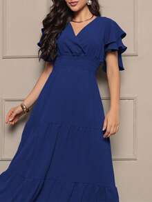 Women's Long Dress With Ruffle Sleeves And Skirt 3 Maria - 藏蓝色 - 查看 4