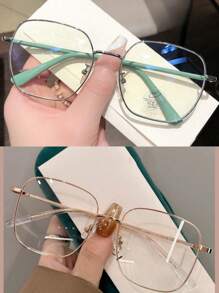 1pc Large Frame Square Plano Lenses Latest Model Glasses Frame, Plain Looking And Slimming, Versatile For Parties And Outings, Korean Version, Face Enhancing And Small Glasses Frame