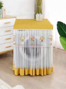 1pc Lace Embroidery Washing Machine Cover, Waterproof Dustproof Automatic Washing Machine Protector, Fit For 8kg/10kg Washing Machines