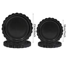 10 件/20 件/50 件黑色扇形盘子黑色毕业派对用品包括 7 英寸扇形派对甜点和蛋糕盘 9 英寸餐盘毕业生日 Fesita 万圣节餐桌装饰 - 黑色 - 查看 2