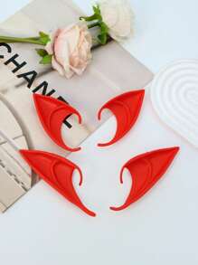 2pcs Short + Long  Ears Halloween Cosplay Party Stage Performance Makeup Festival Props