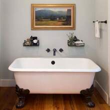 Wall Mount Tub Filler Matte Black Bathtub Faucet Long Spout Reach 2 Cross Handles Tub Faucet With Brass Rough In Vae Included - MatteBlack - View 3