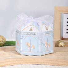 10PCS Najlepsze życzenia Elegancki Jednorożec Cukierki Torba, Weselne Przyjęcie Pudełko Upominkowe Z Wstążką Torby Prezentowe Czekoladowe Cukierki Opakowania Pudełka Prezentowe, Seria Karuzeli Urodzinowe Przyjęcie Pamięć, Pojedyncze Przyjęcie