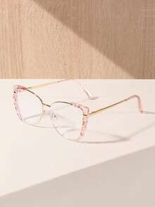 1/2/3 PCS Women's Metal-Framed Cat-Eye Shape Fashion Glasses Frame Suitable For Daily Reading And Commuting - Multicolor - View 16
