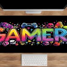1pc Cool Gamepad Design High Definition Printed Desk Mat, Gamepad Pattern Mouse Pad, Keyboard Gaming Mouse Pad, Office Computer PC Gaming Desk Mat. A Gift For Family And Friends. - Color - View 8