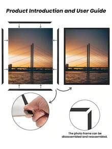2 件或 5 件 8x10 英寸组装墙壁海报框，适用于照片墙，黑色简约框架，重量轻且易于悬挂，不含纸板或相纸（框架可拆卸）