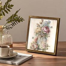 1 szt./3 szt. Retro kwiatowy dekoracyjny drewniany znak wiszący obraz, kreatywna i prosta dekoracja domu, dekoracja salonu, sypialni, jadalni, kawiarni, dekoracja pulpitu i ściany, artystyczny obraz na płótnie bez ramy, obraz na płótnie w ramie, drewniany obraz wiszący, wiszący obraz w formie zwoju, wielofunkcyjna dekoracja ścienna i pulpitu, idealny prezent dla rodziny i przyjaciół.