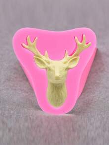 1pc Deer Shape Silicone Mold For DIY Candle, Resin Crafts, Plaster Decoration - Pink - View 4