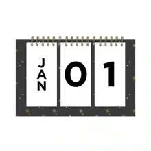 Blue Perpetual Easel Calendar 7x4.5 Starry Black Safety Wirebound