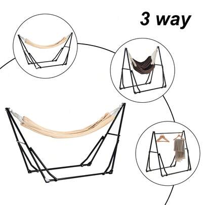 ハンモック 自立式 3 way ポータブルハンモック ハンガーフック 専用ケース付き  チェアー 室内 折りたたみ おしゃれ