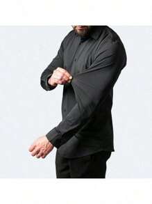 Camisas de vestir de negocios para hombre, de manga larga, cuello sólido, para boda, citas, camisa con botones, para trabajo y oficina,camisa para caballero casual elegantes PLUS xxl algodon personalizadas formal