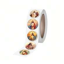 500 Hand-Drawn Jesus Stickers With 12 Designs, Cute Animal Space Stickers, School Reward Stickers, And Animal Party Discount Stickers. - Multicolor - View 6