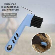 1 pieza Recogedor y cepillo versátil para cascos de caballo, limpia fácilmente la suciedad de los cascos del caballo