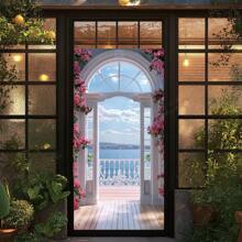 2D Doorplate: 1 Elegant Polyester Floral Doorplate - Reusable, No Need For Electricity, Versatile Indoor/Outdoor Decoration, Suitable For Parties, Weddings, And Events