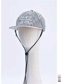 1 pieza Gorra tipo snapback de secado rápido con rayas y cuadros, top suave, para mujer primavera/verano, delgada y transpirable, con protección solar para uso en exteriores y estilo callejero, sombrero ajustable unisex para viajes al aire libre y sombreado solar de verano