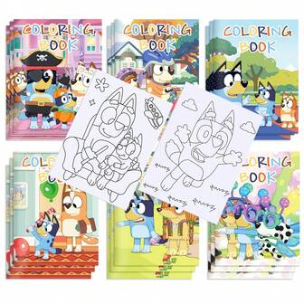 Diversión creativa para colorear con Bluey - Actividades artísticas de padre e hijo con Bluey y Bingo, papel de grosor de alta calidad para colores vibrantes, perfecto para unión familiar, desarrollo de creatividad y relajación