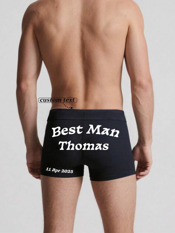 Customize Men's Underwear,Personalised Groom, Best Man And Groomsman Boxer Shorts.Novelty Cute Boxers, Men's Funny Underwear, Boxer Shorts, Gift For Boyfriend, Fun Boxers.