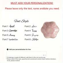 1/5pcs Customizable Ceramic Flower Plaque, Personalized Laser Engraved, Multi-Functional Desktop Decor, Suitable For Bridesmaid Gift, Engagement, Wedding Celebration, Graduation, Birthday, Holiday And Party Favor, Valentine's Day Gift, Jewelry Tray