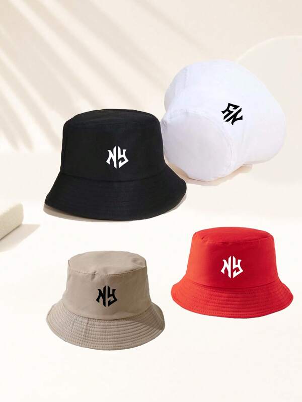 2 piezas de sombreros de cubo con estampado de letras NY de colores para actividades al aire libre, vacaciones en la playa, protección solar, combinación para el campus, sombrero de papá, sombrero de mamá, adecuado para vacaciones y combinación de moda casual, el mejor regalo de vacaciones Sombrero de sol para hombre, adecuado para actividades al aire libre de verano como senderismo y pesca