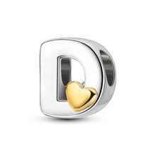 1 pieza Encantos con letra 26 caracteres alfabéticos en 3 estilos diferentes, cuentas de corazón plateadas y doradas, encantos para pulseras, collares, llaveros, cuentas para hacer joyas DIY, regalo único para amigos, familia y pareja