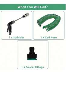3pcs Garden Flexible Hose Set, Multi-Functional High-Pressure Car Washing Spray Gun Set, Household Car Washing Set, Available In Different Sizes