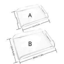 Transparent Acrylic Tray, Desktop Home Living Room Fruit Plate, Cosmetic Storage Organizer, Square Acrylic Vanity Tray, Jewelry Storage Plate - Transparent - View 2