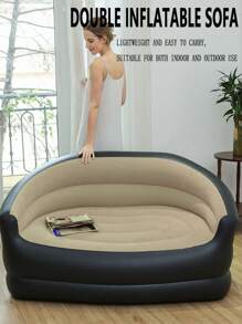 1 Stück aufblasbares Halbkreis-Sofa, aufblasbarer Campingstuhl, aufblasbares lässiges Sofa, aufblasbarer Stuhl, faltbarer tragbarer aufblasbarer Liegestuhl für Wohnzimmer, Schlafzimmer, Leseraum, geeignet für Schlafzimmer, Balkon, Outdoor-Camping, leicht zu verstauen und zu transportieren, Lässig-Unterhaltung, Studentenwohnheim, Rückenlehne