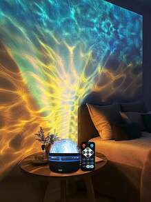 1pc LED Smart LED Portable ABS Material Water Ripple Lamp, Aurora Projection Lamp, 16 Kinds Of Lighting Effects, LED Color Changing Lamp, Galaxy Star Projector, Bedroom Light Projector, Starry Sky Projector, Star Whirl Color Lamp, Seven-Color Rotating Atmosphere Lamp, Magic Projector, Adult Room Decoration, Home Decoration, Home Theater, Ceiling, Gift, Camping, Wedding Decoration, Holiday Party, Let Your Home Be Breathtakingly Beautiful.