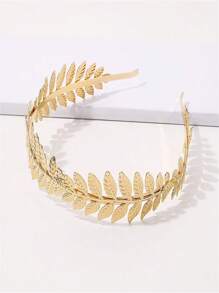 1 pièce Serre-tête en métal de style européen et américain à la mode avec feuille, accessoire de cheveux pour femmes, bandeau, cerceau de cheveux
