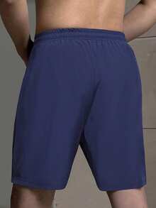 2025春夏新款印花运动短裤，男士篮球短裤，训练裤，单件装 - 藍色 - 查看 3