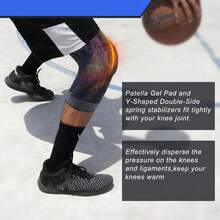 1pc Knee Support With Patella Gel Pad And Y-Shape Side Stabilizers, Compressive And Stabilizing Knee Sleeve Gym Accessories Knee Support Sports Knee Pads Gym Knee Pads - Black - View 8
