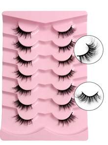 7 Pairs Rikuaild Natural Look Faux Eyelashes, Delicate Criss-Cross, Fluffy & Thick, Thicker At Outer Corners - Natural Lashes - View 5