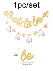 1pc/Set 'Bride To Be' Banner For Bachelorette Party Wedding Bridal Shower Decoration Mother's Day Graduation - Gold - View 3