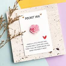 1/6pcs Creative Fashion DIY Glitter Rose Flower Heart Pocket Hug Greeting Cards, Holiday Cards, Encouragement Cards, Desktop Decor, Confession Gift, For Teachers, Classmates, Family, Friends, Lovers, Suitable For Holidays, Theme Parties, Birthday Parties, Team Building Small Gifts