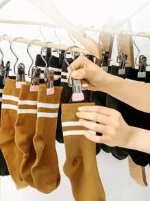 40 pièces Pinces à linge portatives en acier inoxydable avec crochets - Pinces de suspension multifonctionnelles pour la lessive, l'organisation de la penderie, les costumes de vacances et la maison. Pince à crochet unique multifonctionnelle pour pantalons, jupes, séchage. Pince à crochet résistant au vent, organisateur gain de place pour la chambre à coucher, le placard, la penderie, la maison, le dortoir