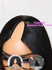 UNice Wig EasiContour Seamless Edge Kinky Curly V Part Wig With Elastic Drawstring Upgrade U Part Wig Beginner Friendly Wigs No Leave Out Hand Tied Glueless Wigs Protective Style Wear Go Wigs For Women Unice Hair