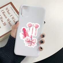 60 peças Adesivos de Maquiagem Rosados e Femininos, Design Não Repetido, Podem ser Aplicados DIY em Cadernos, Laptops, Bagagens, Diários, Artigos para Beber e Outros Projetos de Decoração e DIY
