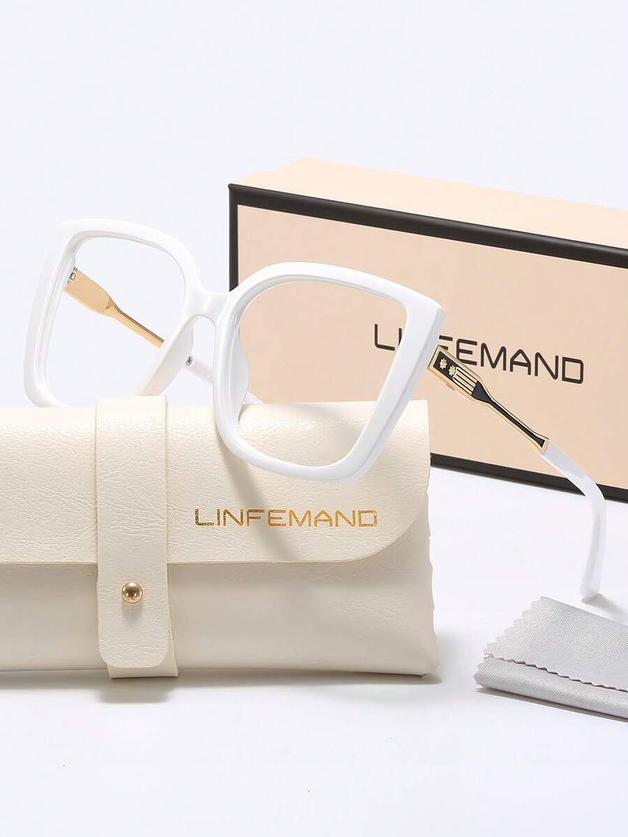 LINFEMAND نظارات زينة ديكوريه على شكل عين القطة مقاس كبير من علامة لينفيماند الكلاسيكية للنساء، مناسبة للاستخدام اليومي والتصوير الفوتوغرافي والسفر والهدايا في المناسبات - LH3240 - مشاهدة 1