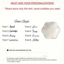 1/5pcs Customizable Ceramic Flower Plaque, Personalized Laser Engraved, Multi-Functional Desktop Decor, Suitable For Bridesmaid Gift, Engagement, Wedding Celebration, Graduation, Birthday, Holiday And Party Favor, Valentine's Day Gift, Jewelry Tray