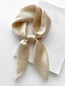 1pc Solid Color 90cm Satin Scarf, Comfortable & Simple Women Bandana, Versatile Spring/Summer/Autumn Square Scarf, Headband, Neck Scarf, Suitable For Daily Outings, Dates, Dinners, Events - Rust - View 11